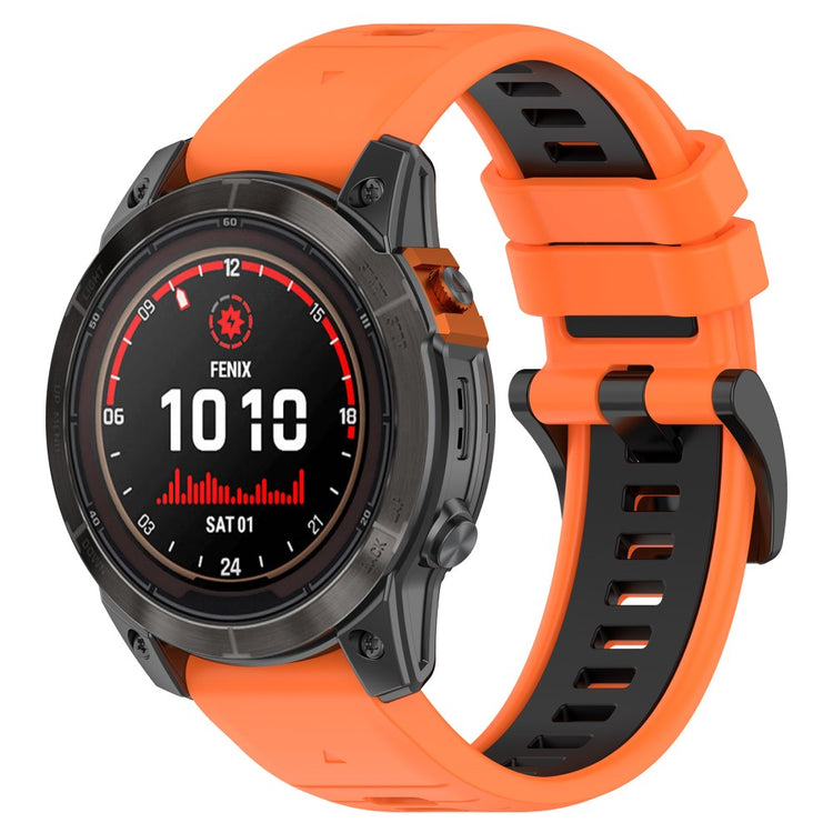 Rigtigt Sejt Silikone Universal Rem passer til Garmin Smartwatch - Orange#serie_3