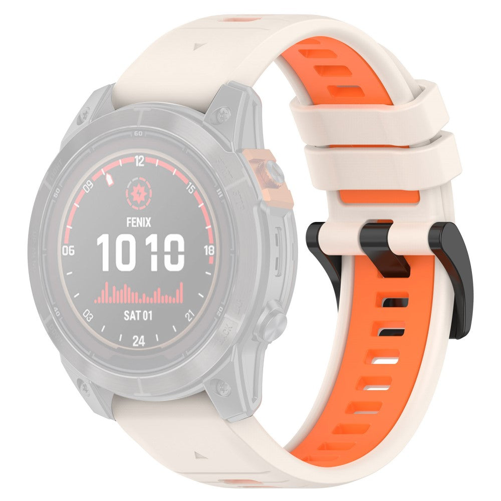 Rigtigt Sejt Silikone Universal Rem passer til Garmin Smartwatch - Orange#serie_10