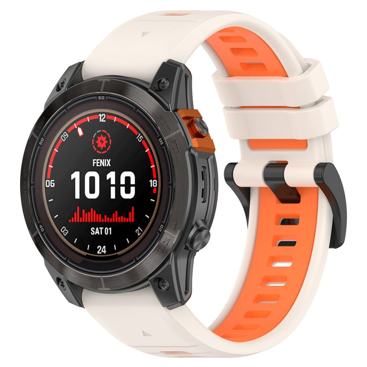 Rigtigt Sejt Silikone Universal Rem passer til Garmin Smartwatch - Orange#serie_10