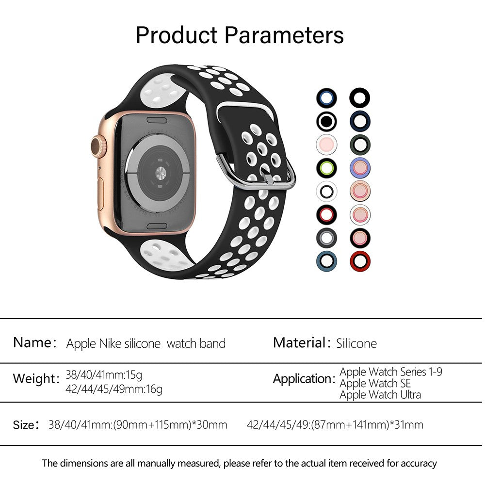 Rigtigt Sejt Silikone Universal Rem passer til Apple Smartwatch - Flerfarvet#serie_4