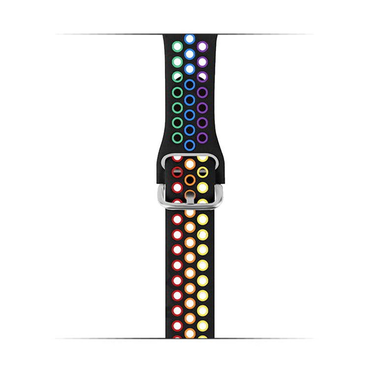 Rigtigt Sejt Silikone Universal Rem passer til Apple Smartwatch - Flerfarvet#serie_5