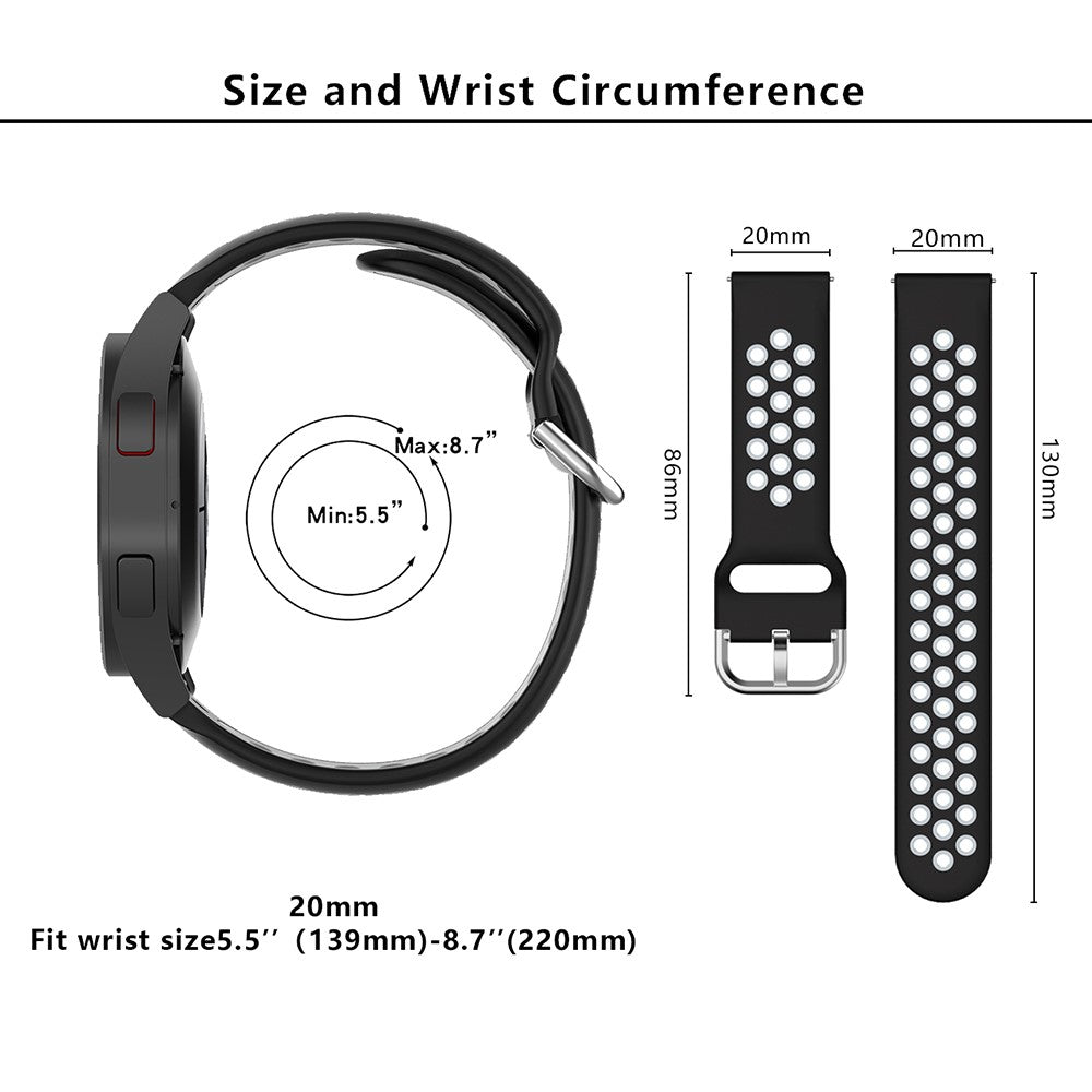 Vildt Rart Silikone Universal Rem passer til Smartwatch - Hvid#serie_2
