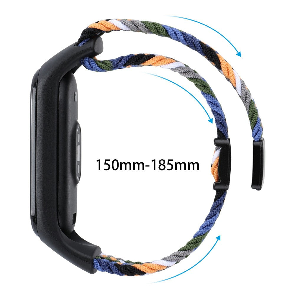 Magnetic Braided Nylon Strap Xiaomi Smart Band 8 Replacement Watch Band - White Rainbow#serie_2