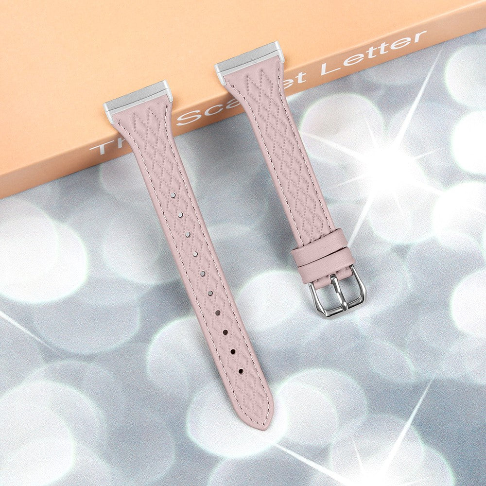 Ægte Læder Universal Rem passer til Fitbit Sense 1 / Fitbit Versa 3 - Pink#serie_1