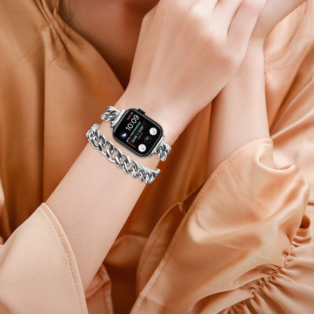 Stilfuld Metal Universal Rem passer til Apple Smartwatch - Sølv#serie_293