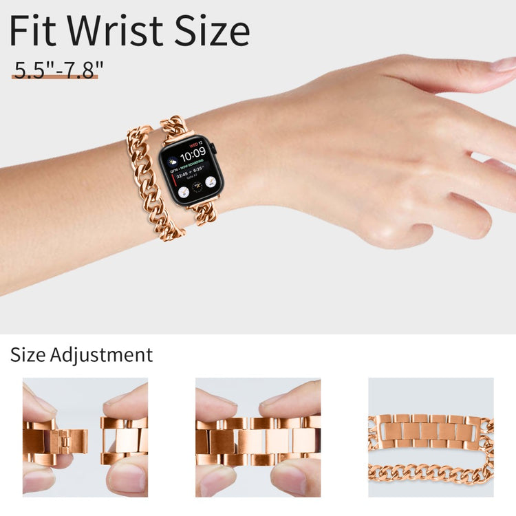 Meget Smuk Metal Universal Rem passer til Apple Smartwatch - Pink#serie_2