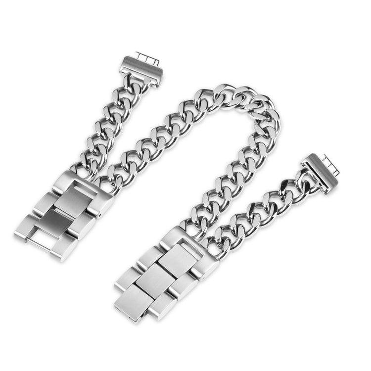 Fitbit Inspire / Inspire HR / Inspire 2 Circle Design Stainless Steel Watch Bracelet Strap - Silver#serie_026