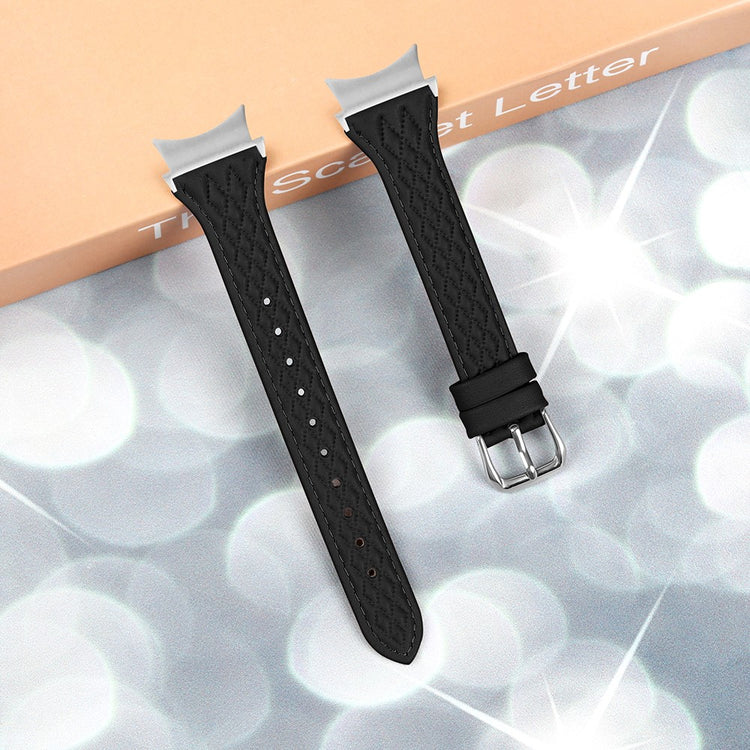 Super Nydelig Ægte Læder Universal Rem passer til Samsung Smartwatch - Sort#serie_1