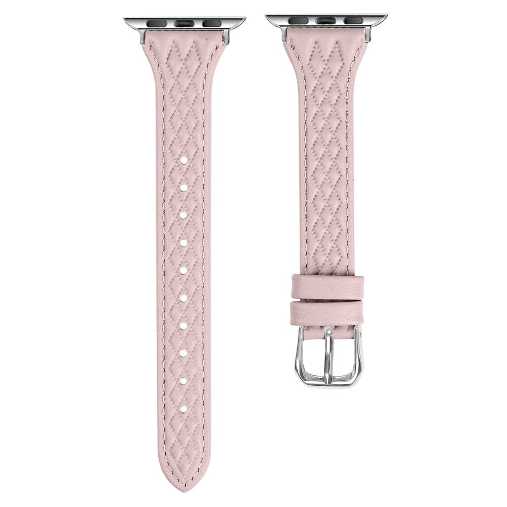 Fremragende Ægte Læder Universal Rem passer til Apple Smartwatch - Pink#serie_1