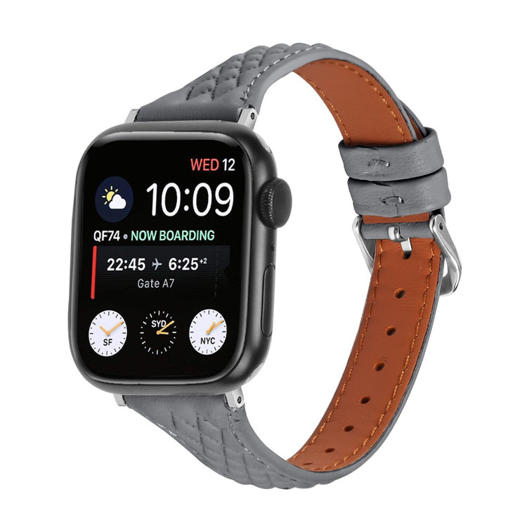 Fremragende Ægte Læder Universal Rem passer til Apple Smartwatch - Sølv#serie_3