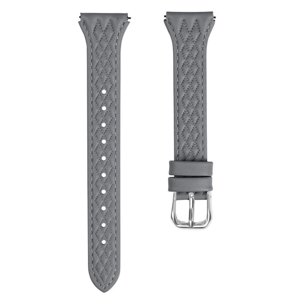 Super Slidstærk Ægte Læder Universal Rem passer til Samsung Smartwatch - Sølv#serie_3