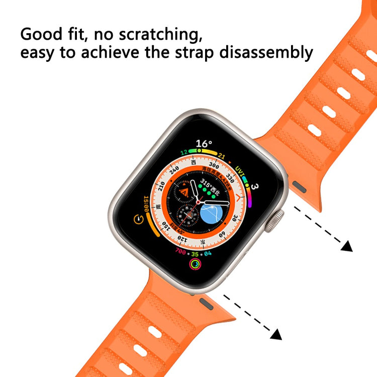 Mega Hårdfør Silikone Universal Rem passer til Apple Smartwatch - Sort#serie_1