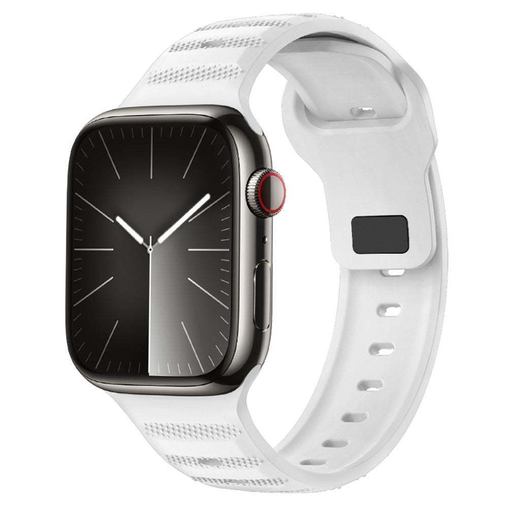 Mega Hårdfør Silikone Universal Rem passer til Apple Smartwatch - Hvid#serie_2