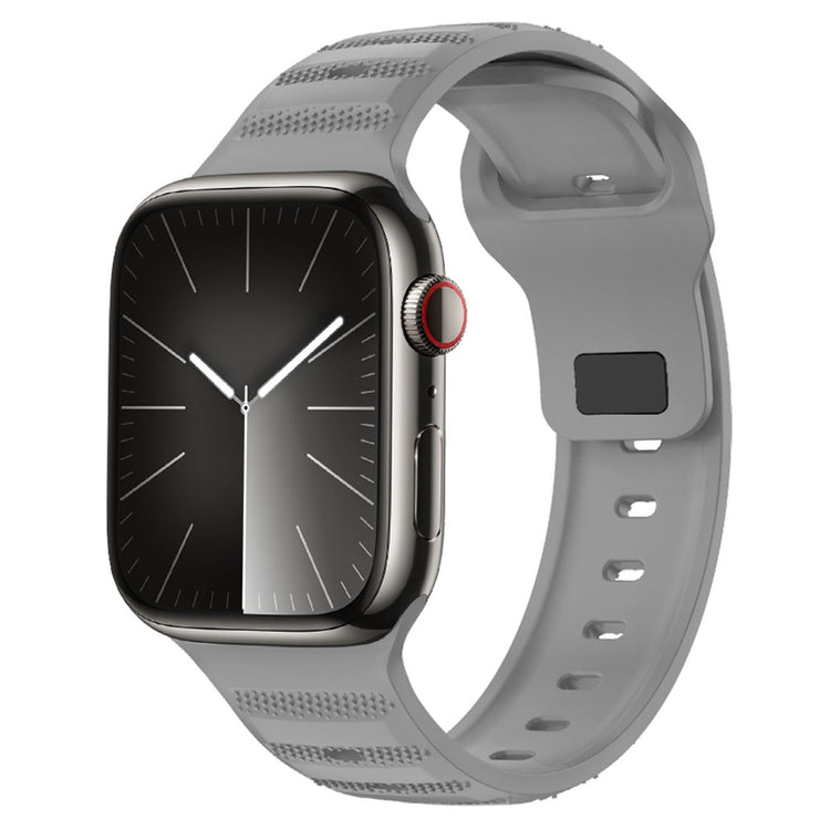 Mega Hårdfør Silikone Universal Rem passer til Apple Smartwatch - Sølv#serie_4