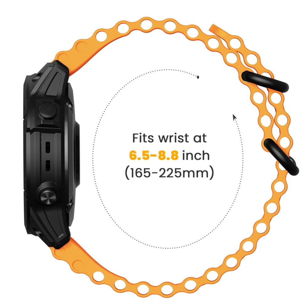 Helt Vildt Kønt Silikone Universal Rem passer til Garmin Smartwatch - Orange#serie_4