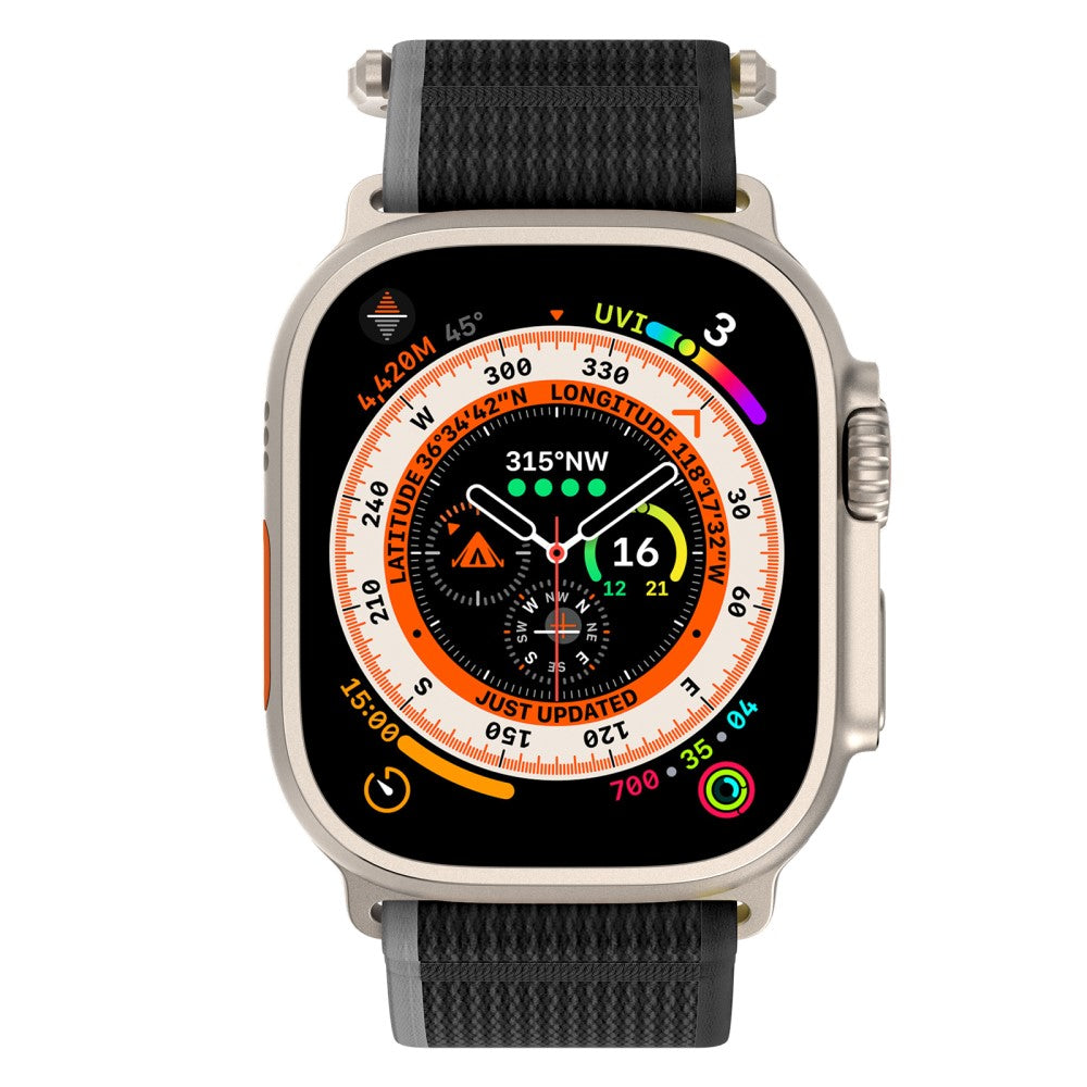 Mega Komfortabel Nylon Universal Rem passer til Apple Smartwatch - Sort#serie_1