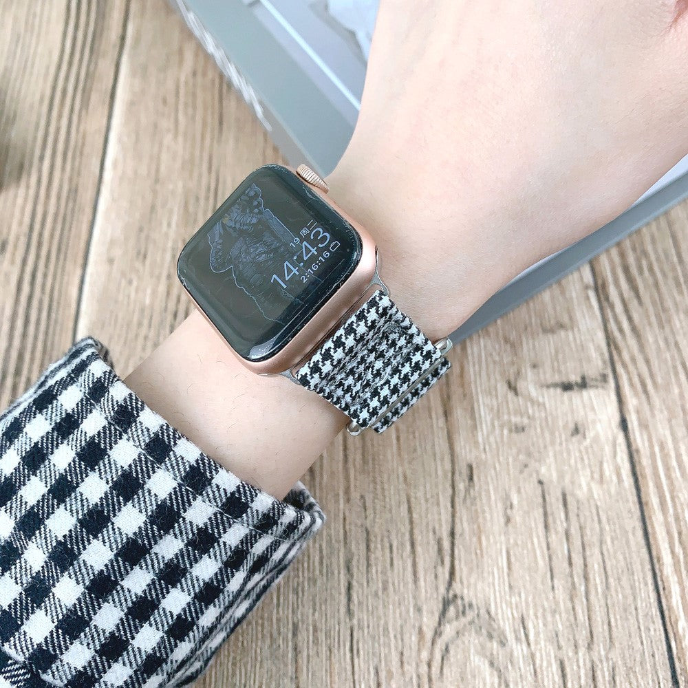 Komfortabel Nylon Universal Rem passer til Apple Smartwatch - Sort#serie_2