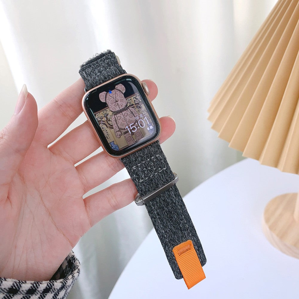 Super Pænt Nylon Universal Rem passer til Apple Smartwatch - Sølv#serie_2