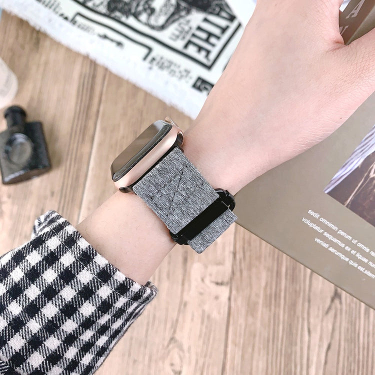 Super Pænt Nylon Universal Rem passer til Apple Smartwatch - Sølv#serie_6