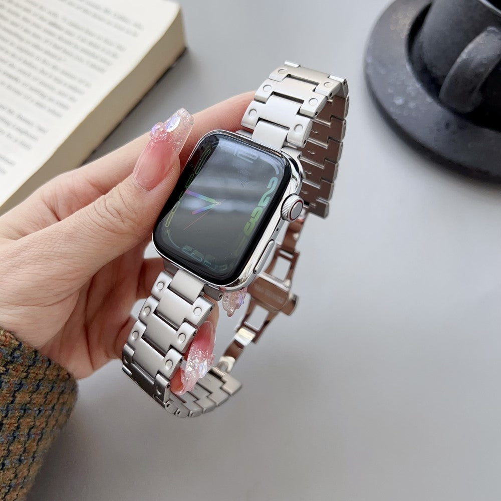 Super Pænt Metal Universal Rem passer til Apple Smartwatch - Sort#serie_2