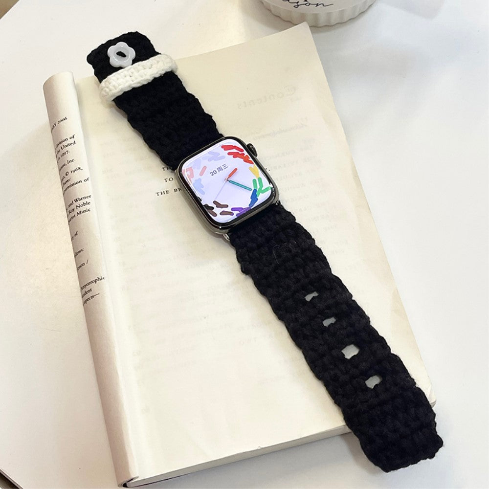 Helt Vildt Kønt Nylon Universal Rem passer til Apple Smartwatch - Sort#serie_3