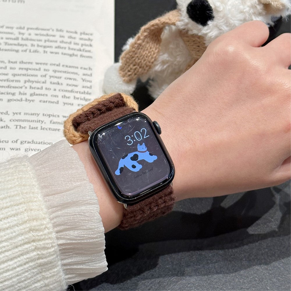Helt Vildt Kønt Nylon Universal Rem passer til Apple Smartwatch - Brun#serie_7