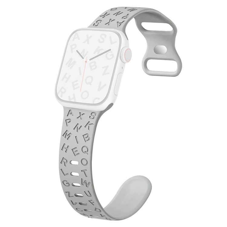 Super Elegant Silikone Universal Rem passer til Apple Smartwatch - Sølv#serie_15