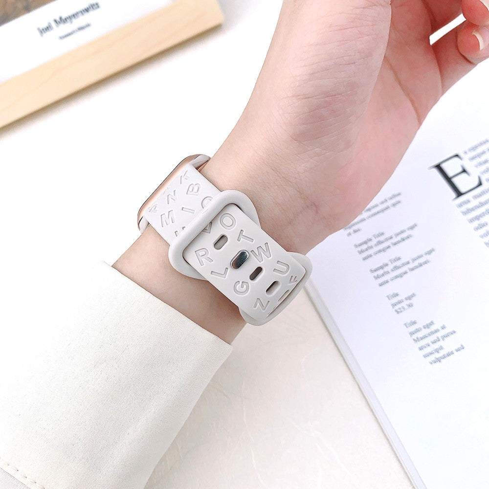 Stilren Silikone Universal Rem passer til Apple Smartwatch - Hvid#serie_8