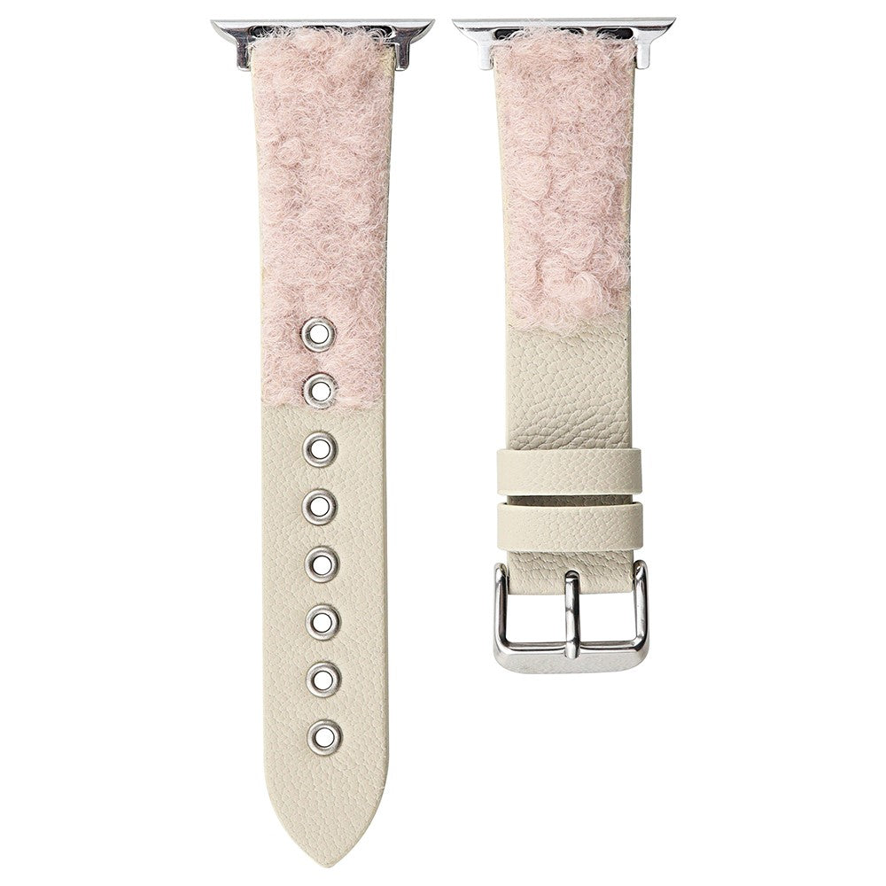 Meget Slidstærk Ægte Læder Universal Rem passer til Apple Smartwatch - Pink#serie_4