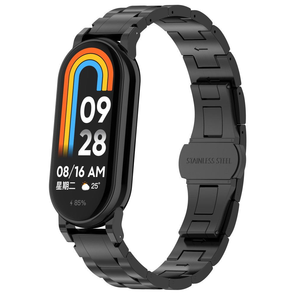 Helt Vildt Holdbart Metal Rem passer til Xiaomi Smart Band 8 - Sort#serie_1