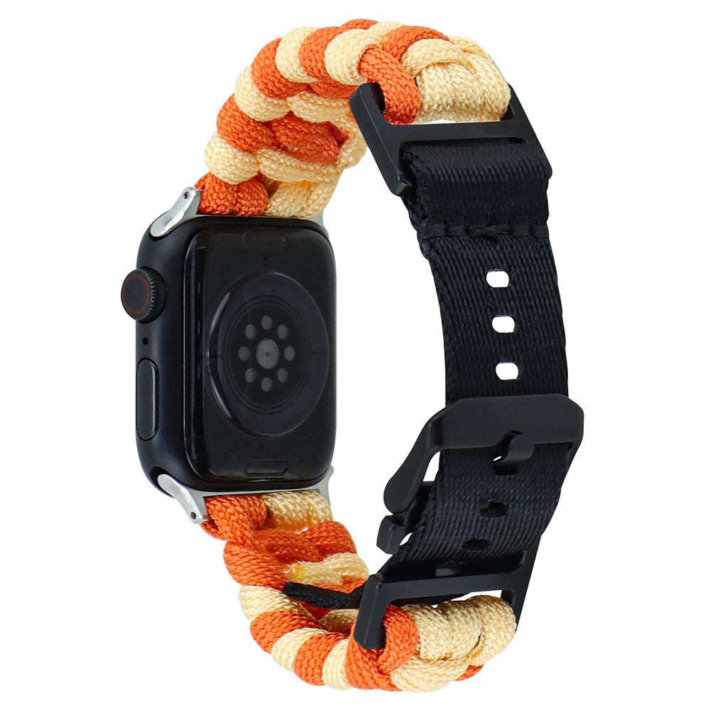 Super Hårdfør Nylon Universal Rem passer til Apple Smartwatch - Orange#serie_6