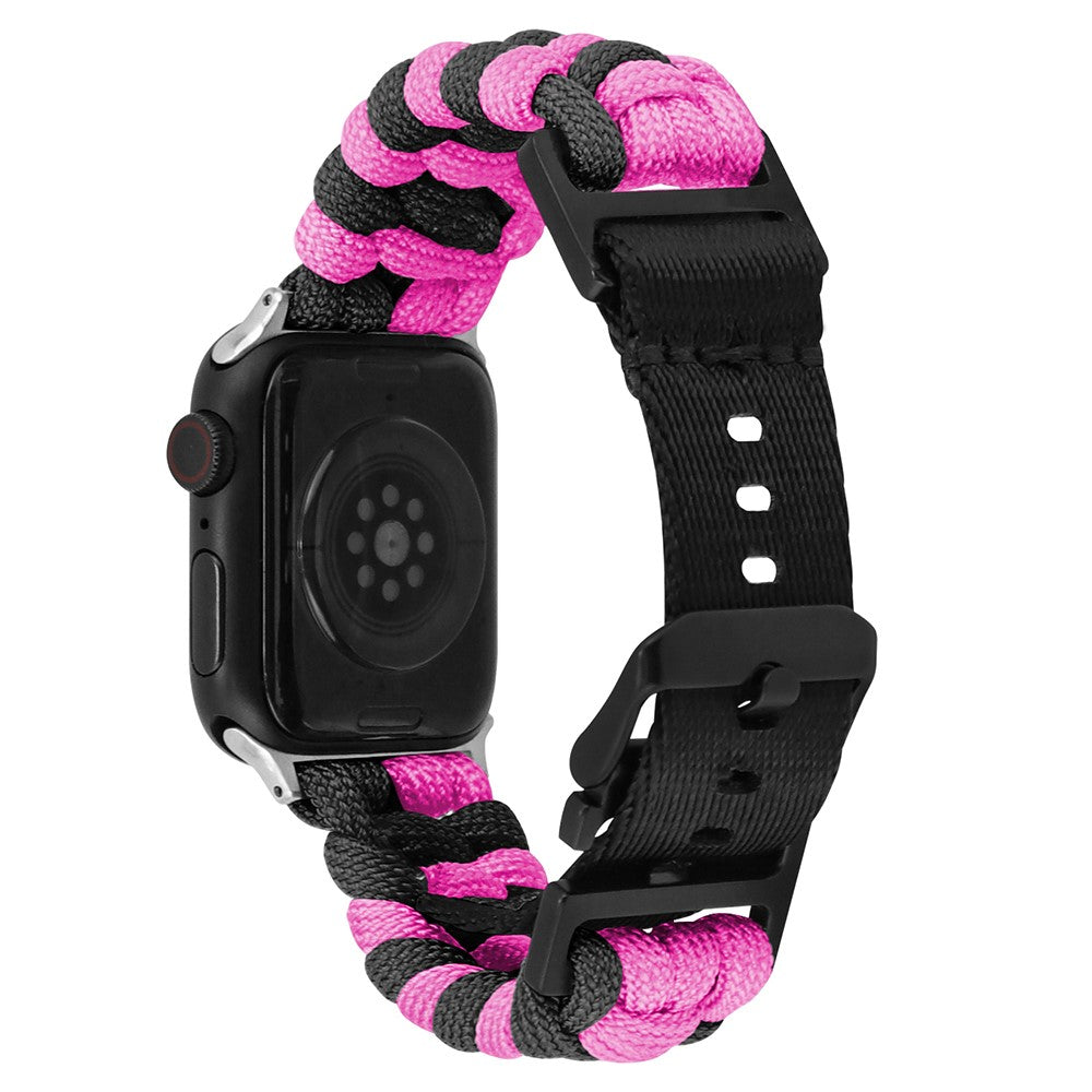 Super Hårdfør Nylon Universal Rem passer til Apple Smartwatch - Pink#serie_11