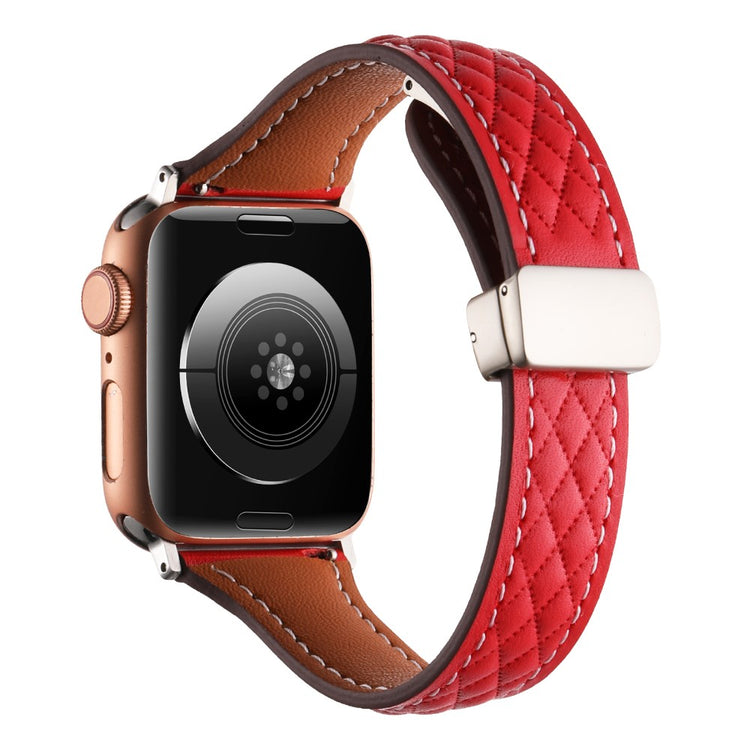 Meget Nydelig Ægte Læder Universal Rem passer til Apple Smartwatch - Rød#serie_2