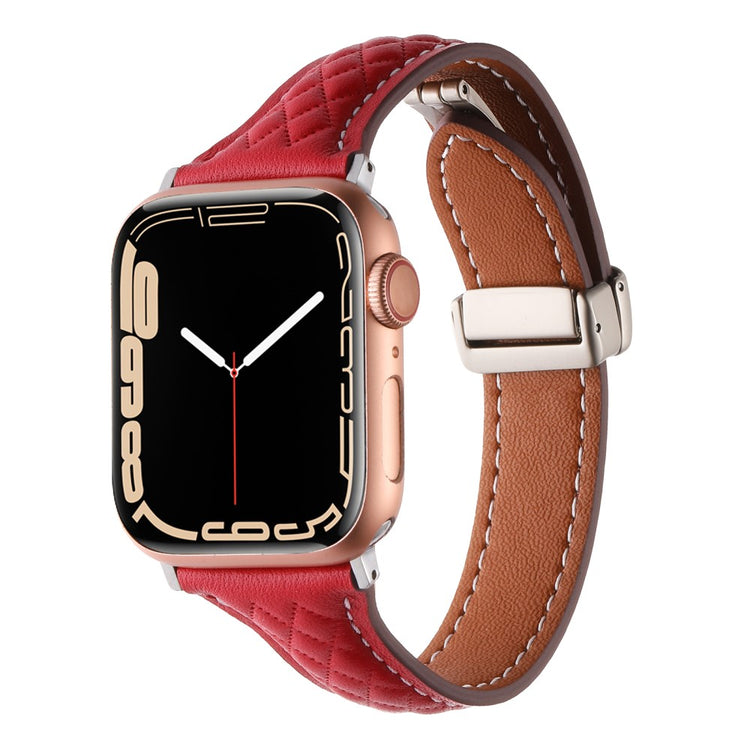Meget Nydelig Ægte Læder Universal Rem passer til Apple Smartwatch - Rød#serie_2