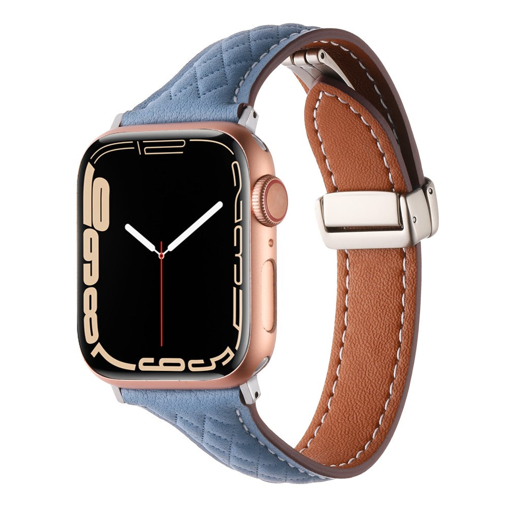 Meget Nydelig Ægte Læder Universal Rem passer til Apple Smartwatch - Blå#serie_4
