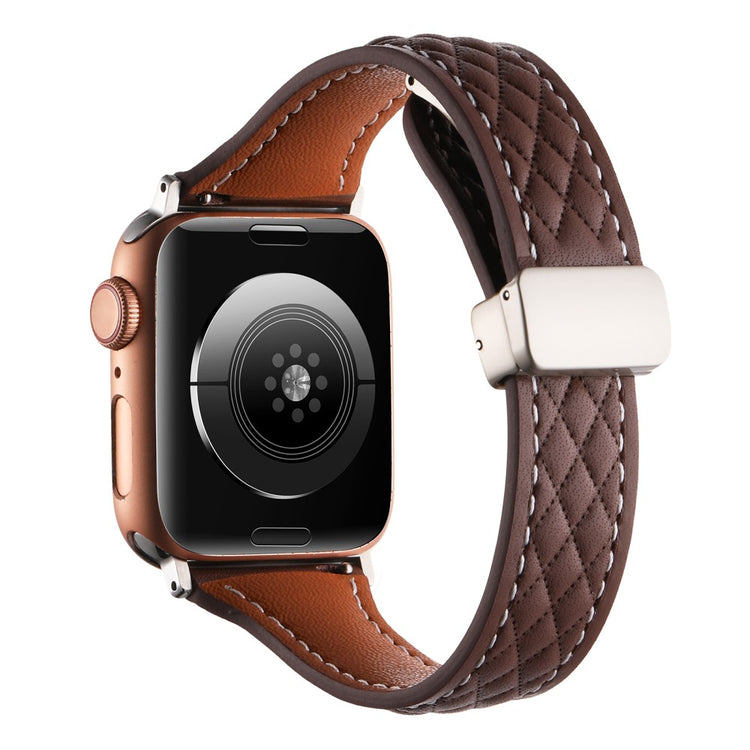 Meget Nydelig Ægte Læder Universal Rem passer til Apple Smartwatch - Brun#serie_7
