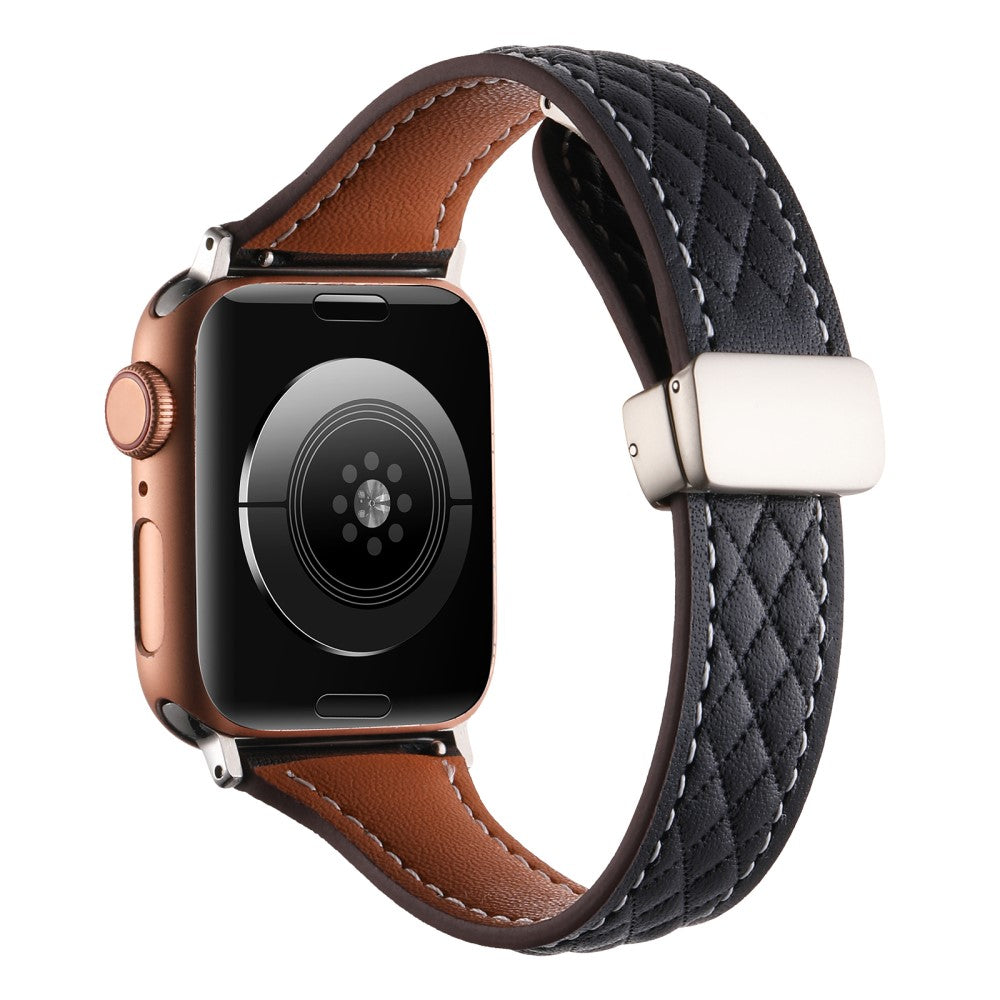 Meget Nydelig Ægte Læder Universal Rem passer til Apple Smartwatch - Sort#serie_10
