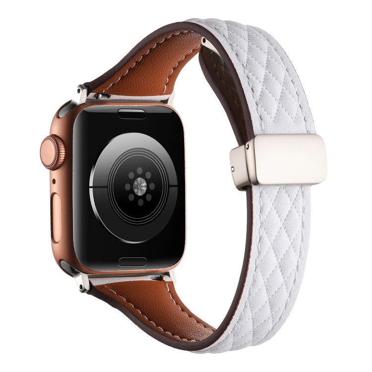 Meget Nydelig Ægte Læder Universal Rem passer til Apple Smartwatch - Hvid#serie_11