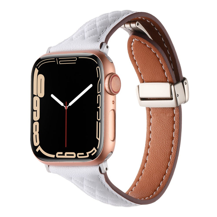 Meget Nydelig Ægte Læder Universal Rem passer til Apple Smartwatch - Hvid#serie_11