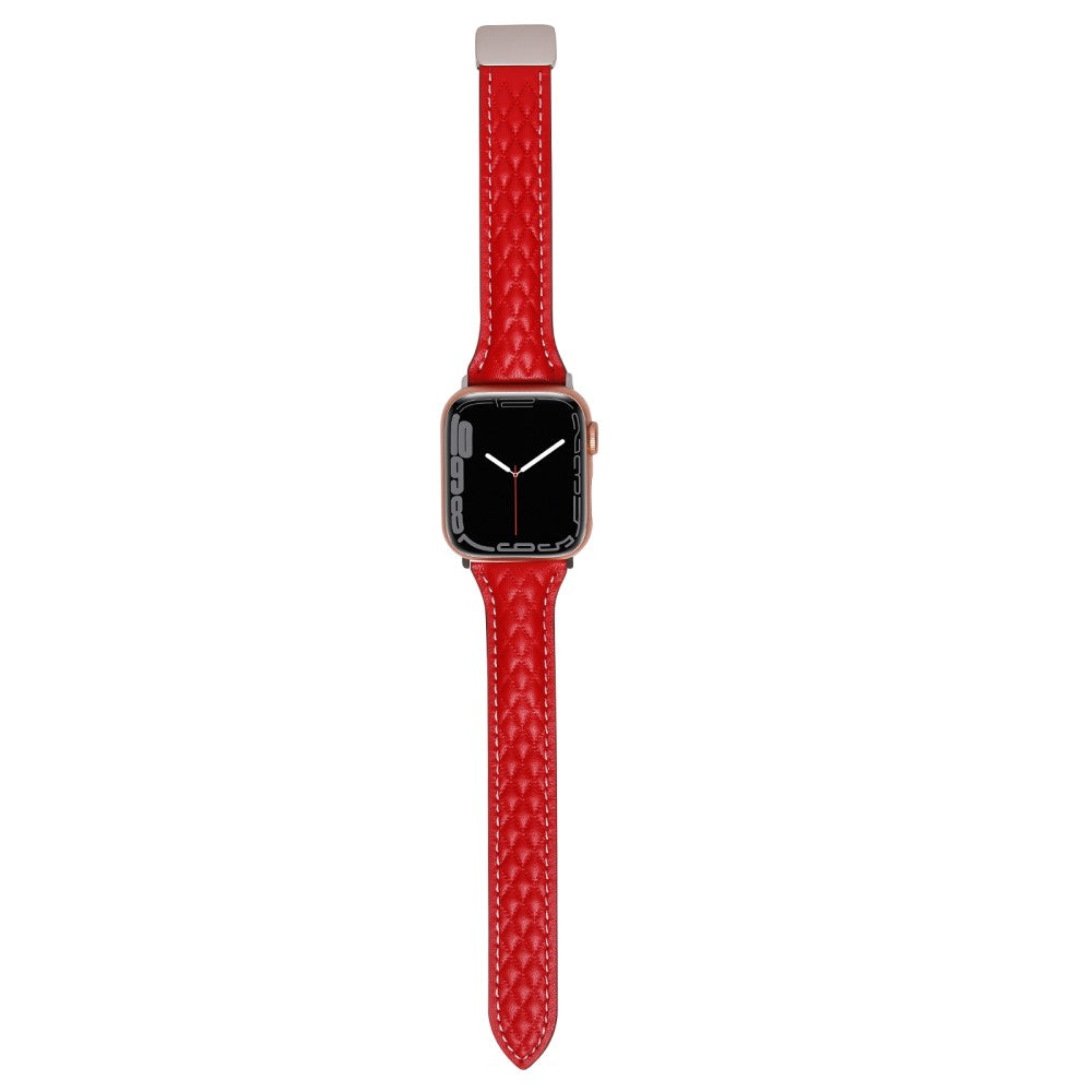 Meget Flot Ægte Læder Universal Rem passer til Apple Smartwatch - Rød#serie_2