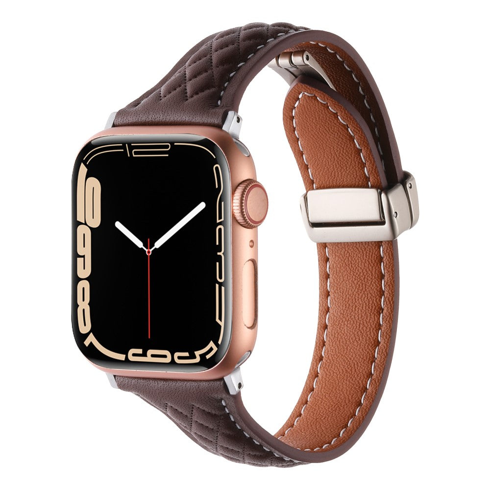 Meget Flot Ægte Læder Universal Rem passer til Apple Smartwatch - Brun#serie_7