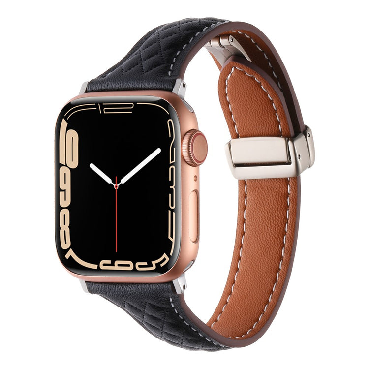 Meget Flot Ægte Læder Universal Rem passer til Apple Smartwatch - Sort#serie_10