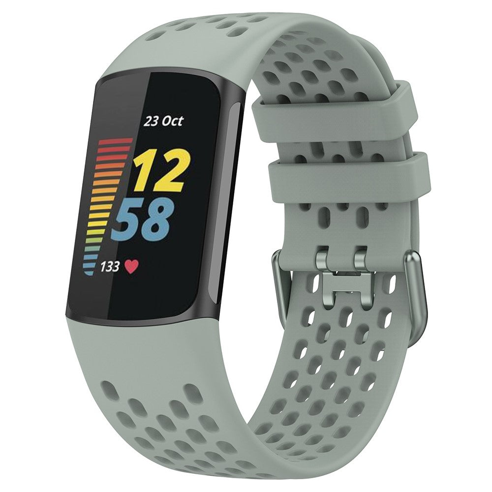 Silikone Universal Rem passer til Fitbit Charge 5 / Fitbit Charge 6 - Sølv#serie_4