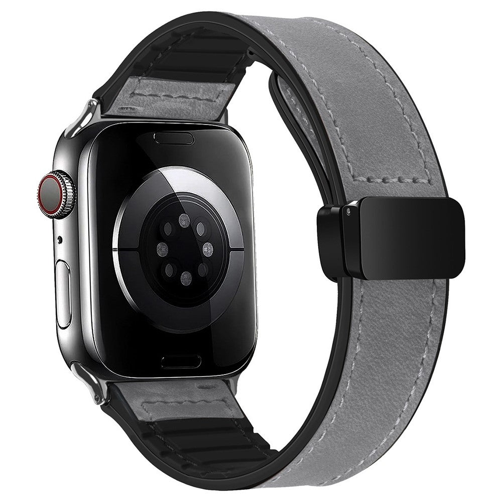 Super Skøn Ægte Læder Universal Rem passer til Apple Smartwatch - Sølv#serie_1