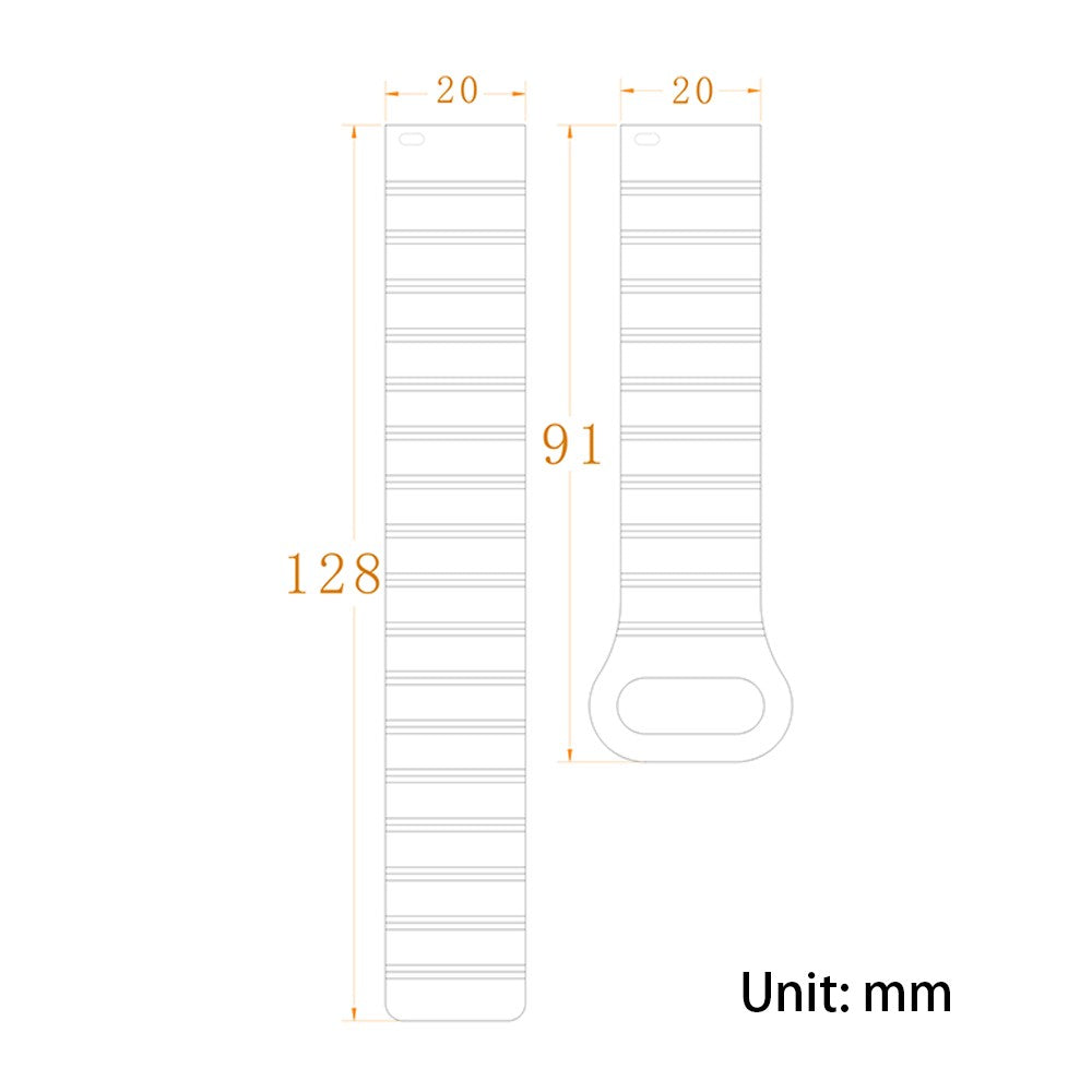 Rigtigt Flot Silikone Rem passer til 20mm - Blå#serie_5