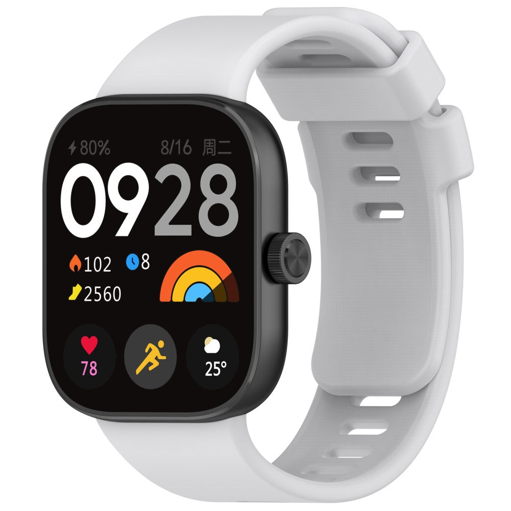 Silikone Universal Rem passer til Xiaomi Redmi Watch 4 / Xiaomi Band 8 Pro - Sølv#serie_12