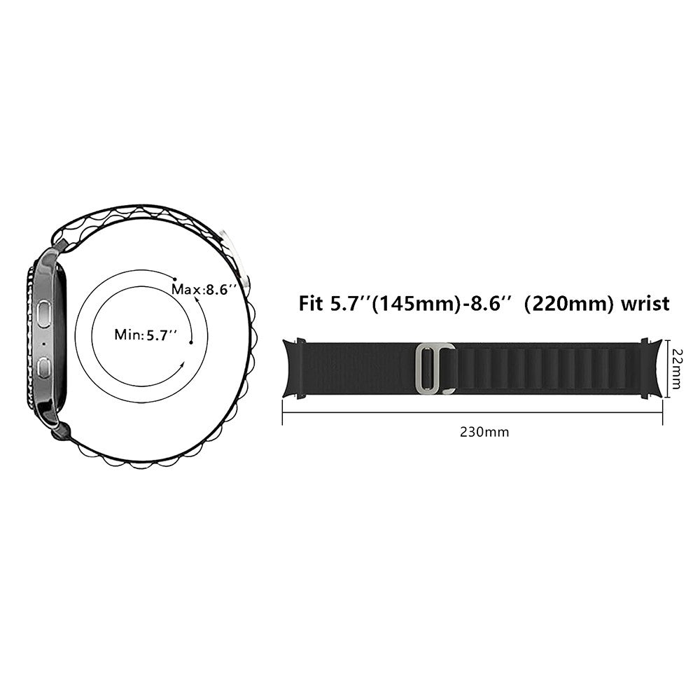 Helt Vildt Pænt Nylon Universal Rem passer til Samsung Smartwatch - Sølv#serie_6