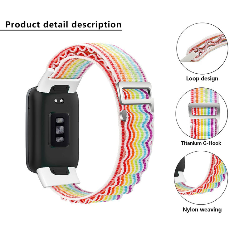 Mega Fint Nylon Rem passer til Xiaomi Mi Band 7 Pro - Sort#serie_1