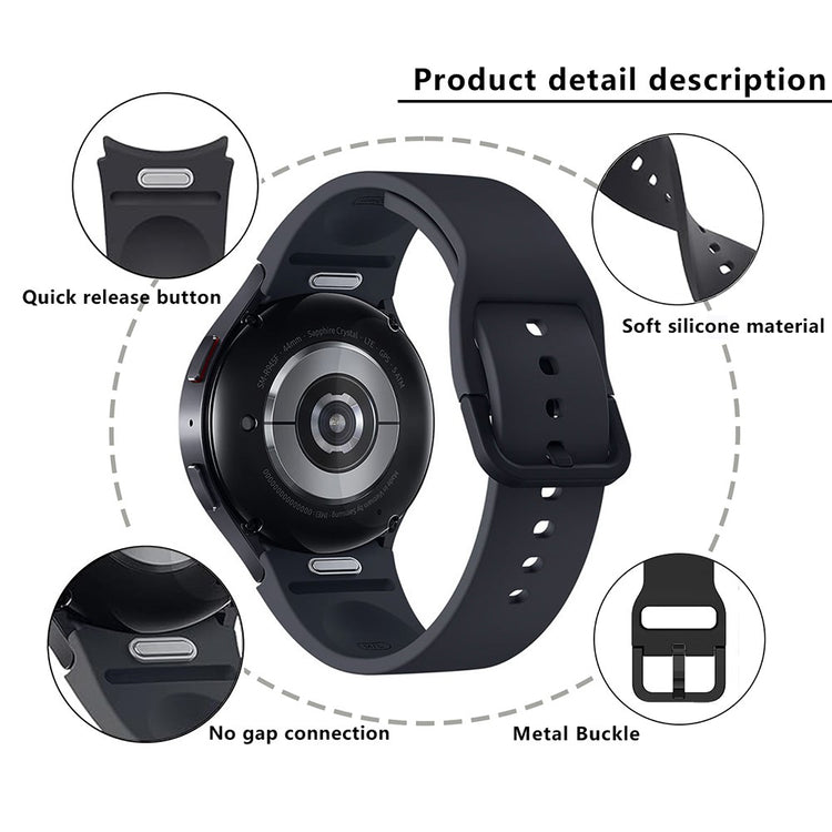 Tidsløst Silikone Universal Rem passer til Samsung Smartwatch - Sort#serie_1