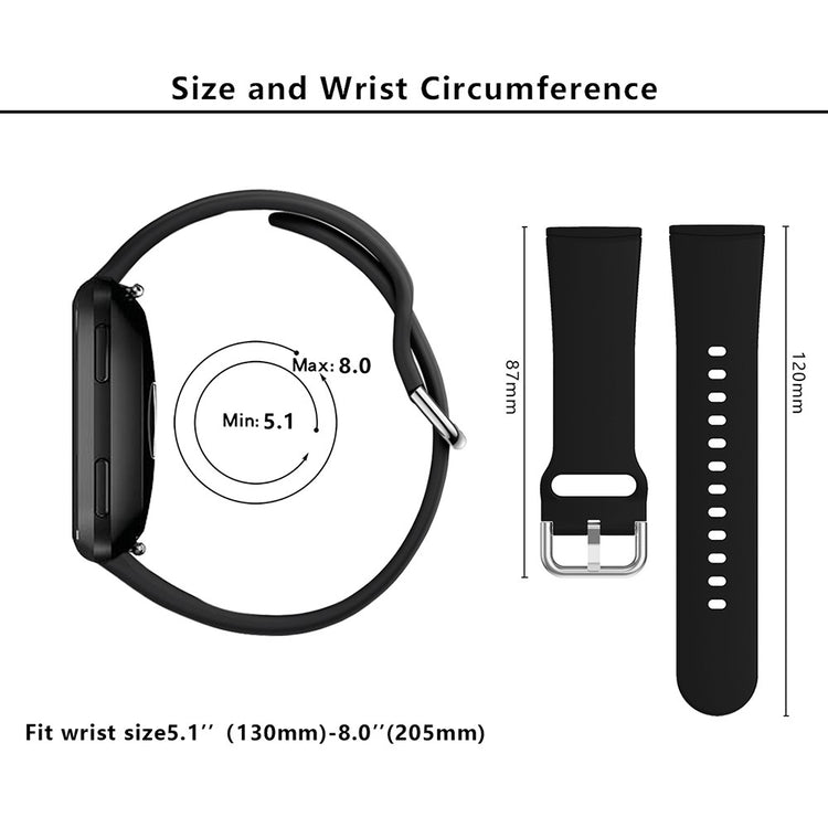 Mega Flot Silikone Universal Rem passer til Fitbit Smartwatch - Sølv#serie_6